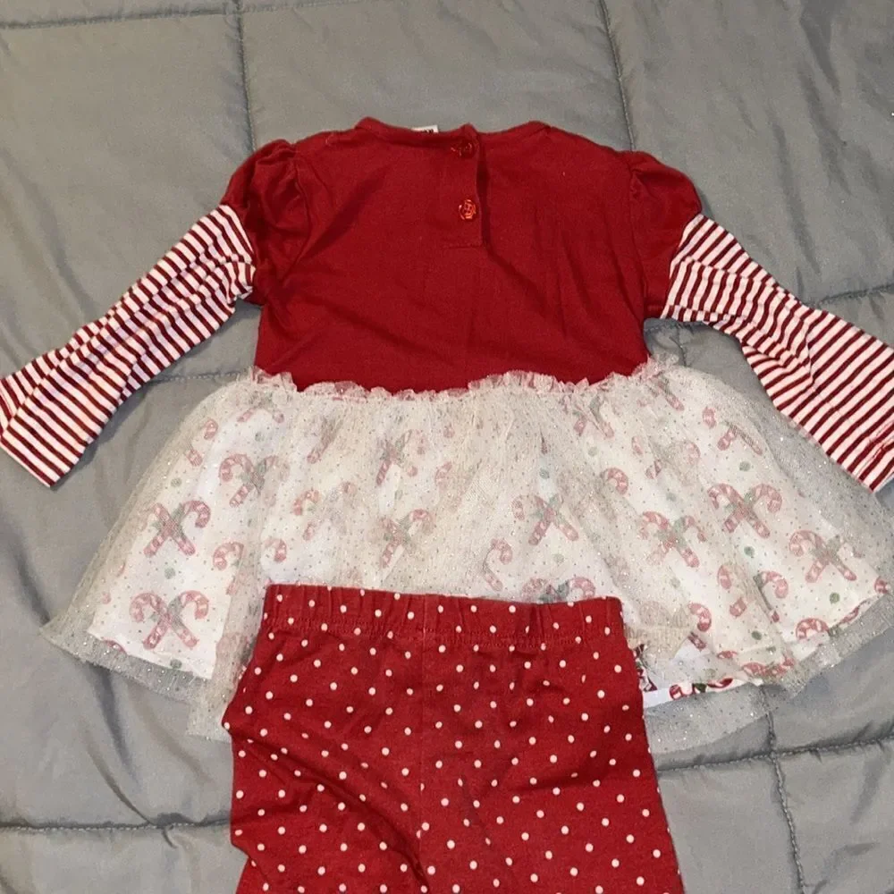 Girls Red Reindeer Tutu Matching Set - Holiday Outfit